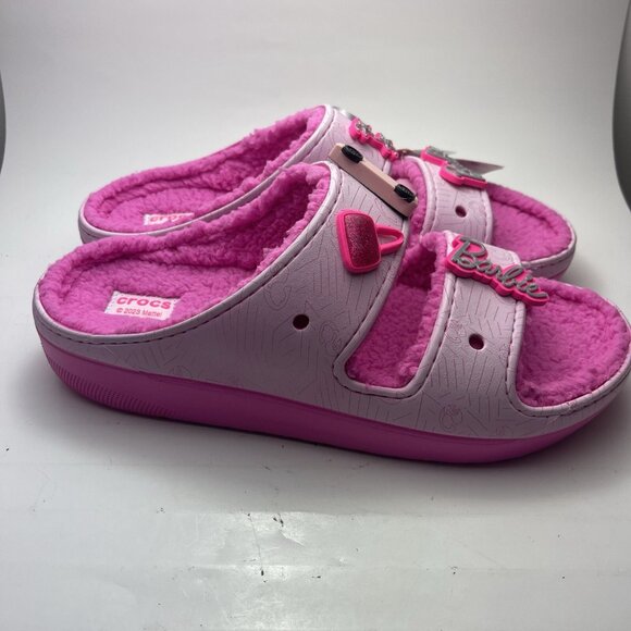 CROCS X BARBIE CLASSIC COZZZY SANDAL SIZE US 15 MENS NEW - Picture 3 of 9
